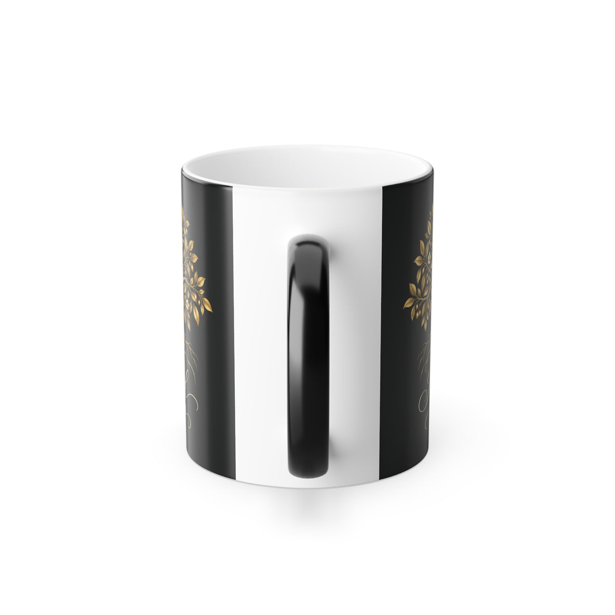 Rooted in Plenty Heat-Reveal Mug | Gold Tree Affirmation | 11 oz Color-Changing Cup