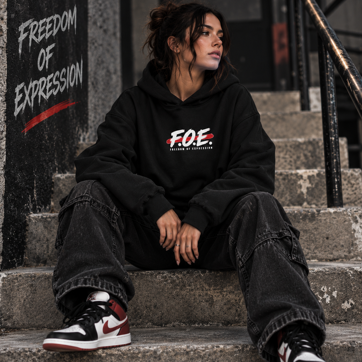 F.O.E. Freedom of Expression Oversized Unisex Streetwear Hoodie